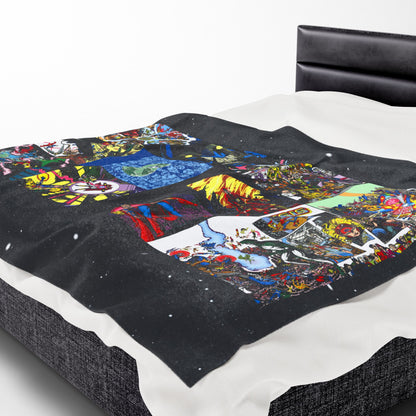 Crisis on Infinite Earths Velveteen Plush Blanket 60x80" - Iconic George Perez Art - #1-12 Covers - DC Comics