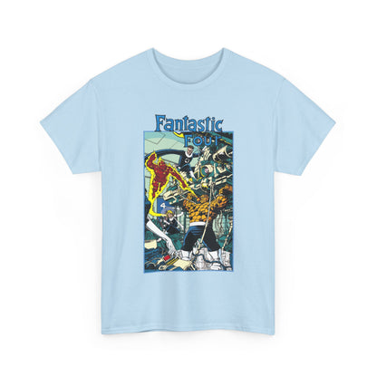 Fantastic Four T-Shirt - George Perez Art - Reed Richards, Invisible Woman, Human Torch, The Thing - Marvel Comics