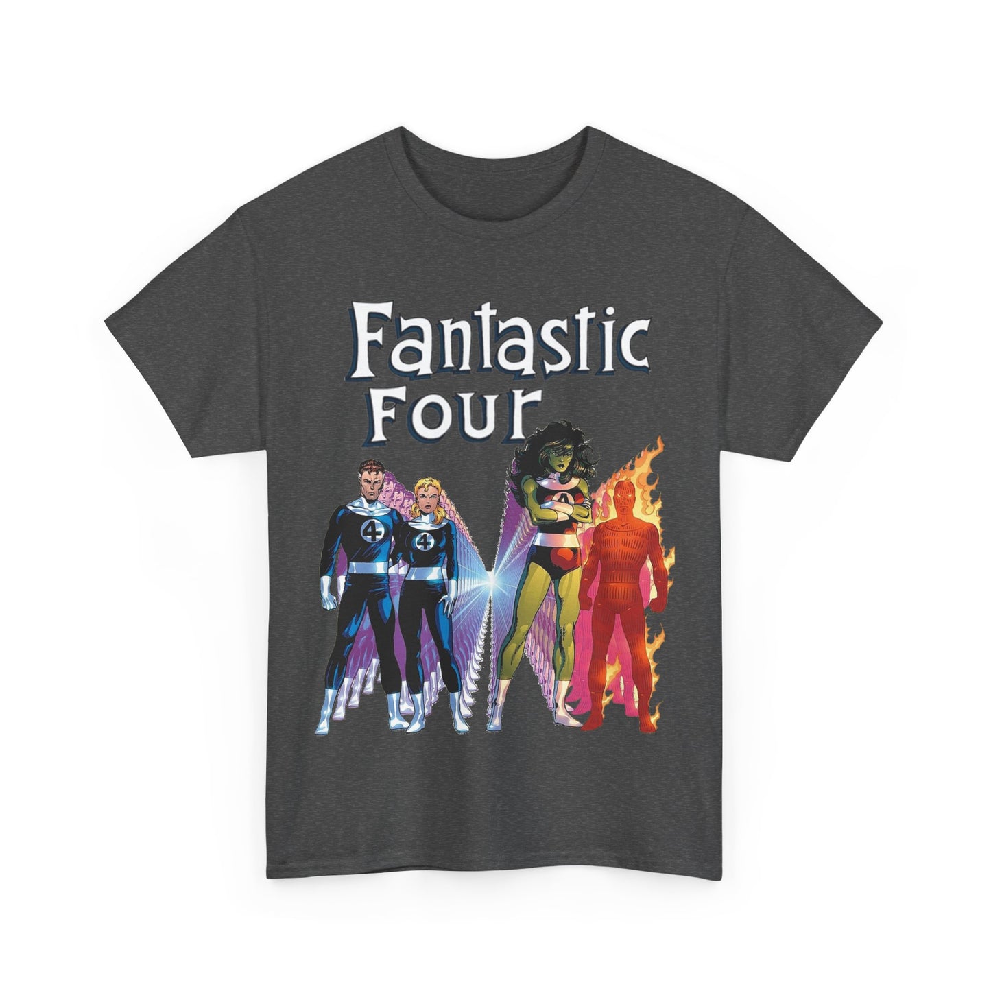 Fantastic Four T-Shirt - John Byrne Art - She-Hulk, Reed Richards, Human Torch, Invisible Woman - Marvel Comics