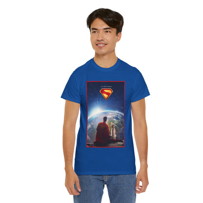 Superman Legacy T-Shirt - 2025 James Gunn Movie Scene - Clark & Krypto On the Moon - David Corenswet - DC Comics - Man of Steel