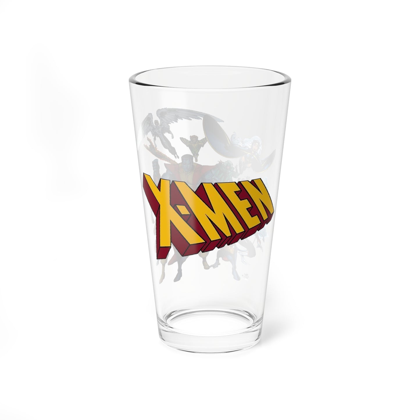 Uncanny X-Men Pint Glass 16oz - Wolverine, Storm, Cyclops, Jean Grey, Banshee, Iceman, Angel, Nightcrawler, Colossus - Arthur Adams Art - Marvel Comics