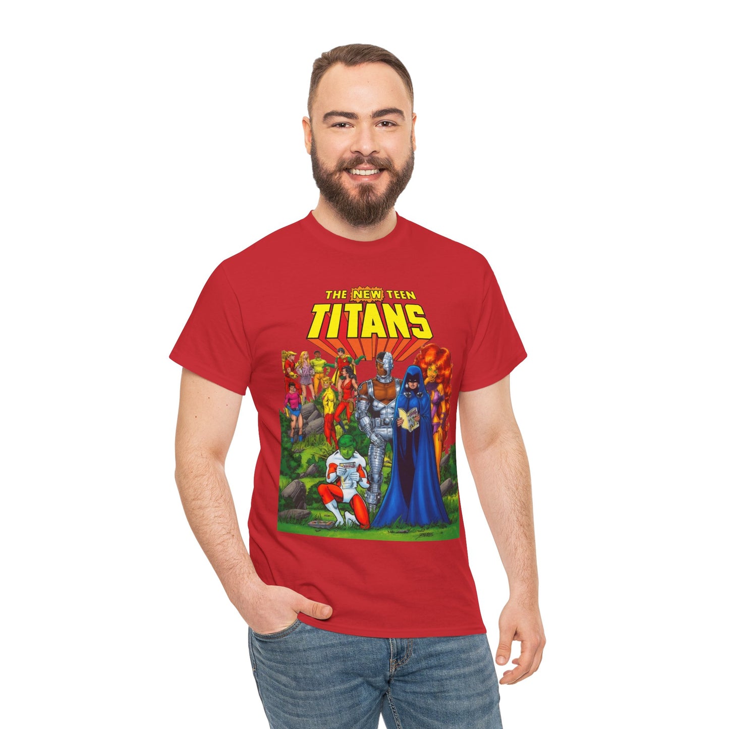New Teen Titans T-Shirt - George Perez Art - Rare Promo Art - Titans Old & New - DC Comics