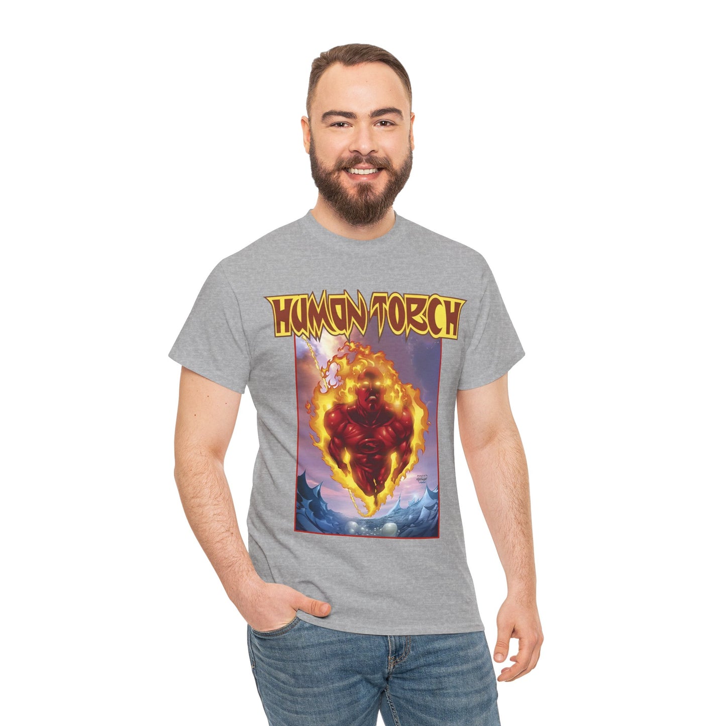 Human Torch T-Shirt - Howard Porter Art - Marvel Comics