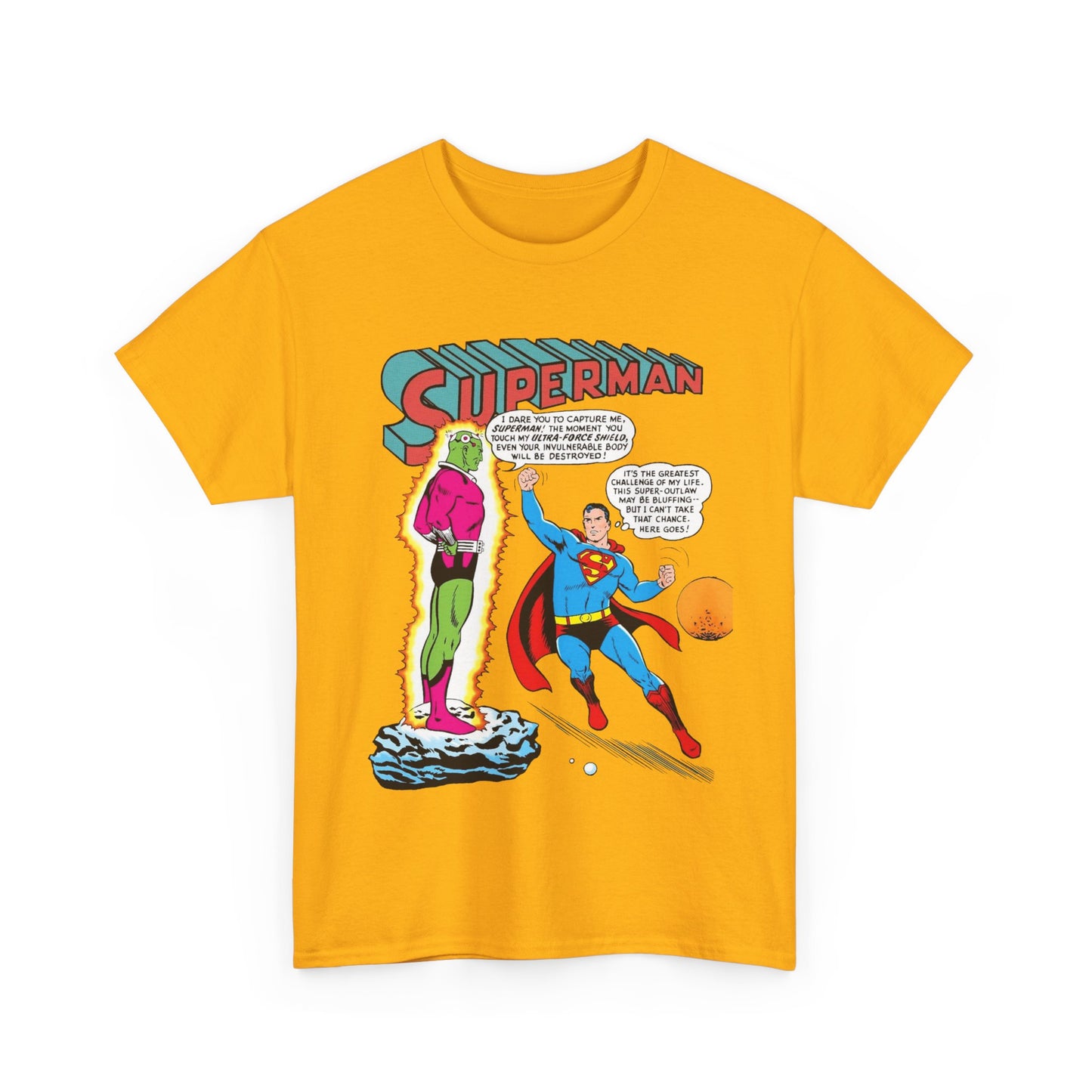 Superman T-Shirt - Curt Swan Art - Vs Brainiac- Silver Age 1st Appearance - DC Comics