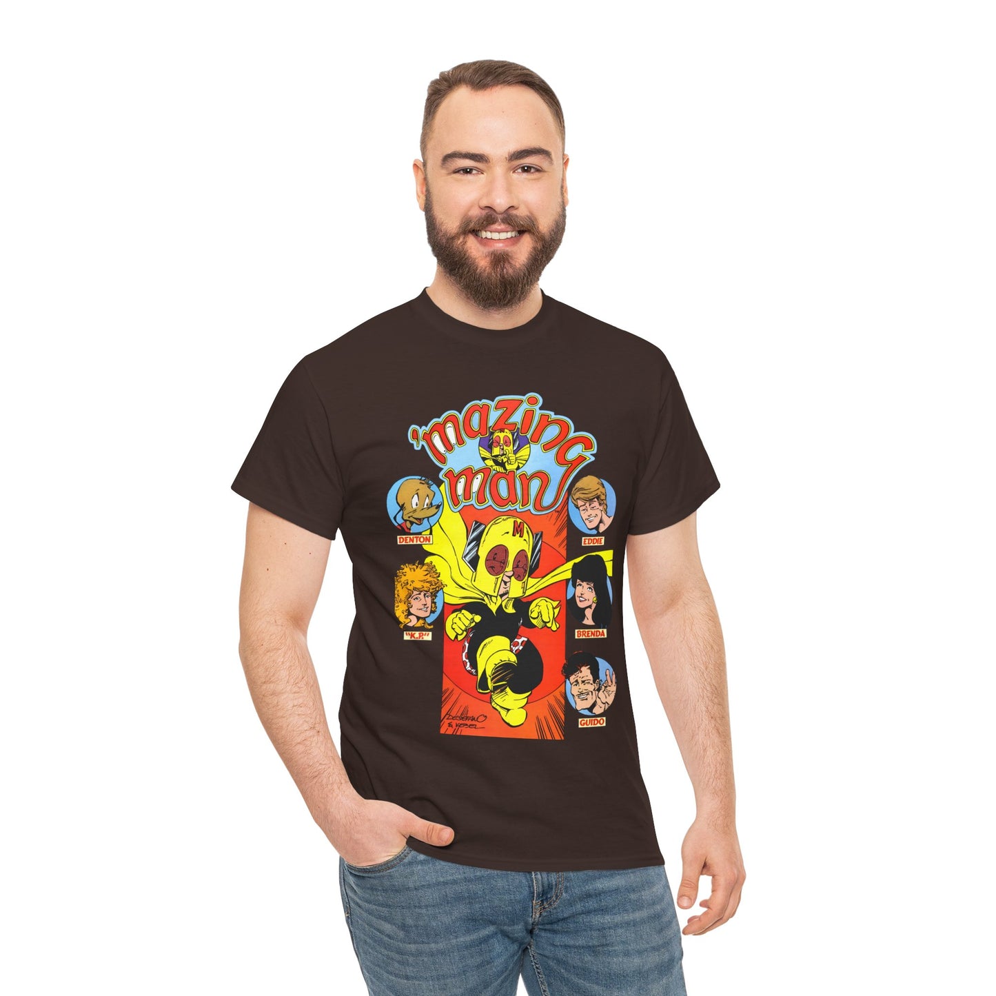'Mazing Man T-Shirt - DeStefano & Kesel Art - Funny 1980s Comic Series - DC Comics