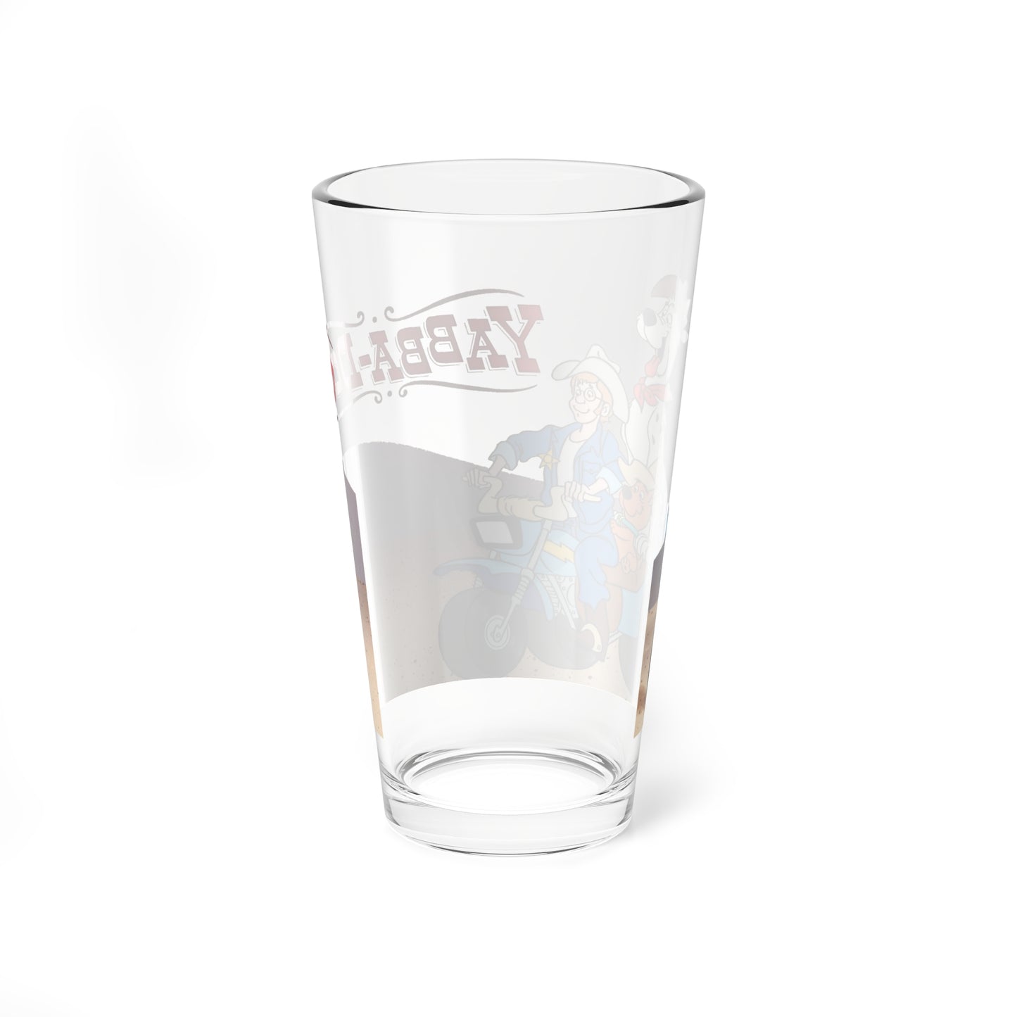 Yabba Doo Pint Glass, 16oz - Scooby Doo's Brother With His Best Friend Deputy Dusty, Scrappy - Hanna-Barbera Cartoons