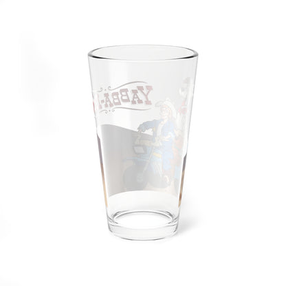 Yabba Doo Pint Glass, 16oz - Scooby Doo's Brother With His Best Friend Deputy Dusty, Scrappy - Hanna-Barbera Cartoons