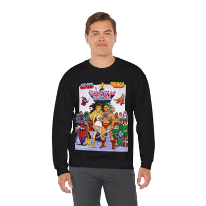 He-Man & She-Ra Christmas Special Heavy Blend Crewneck Sweatshirt - Masters of the Universe, Princess of Power Filmation Festive Holiday Cartoon