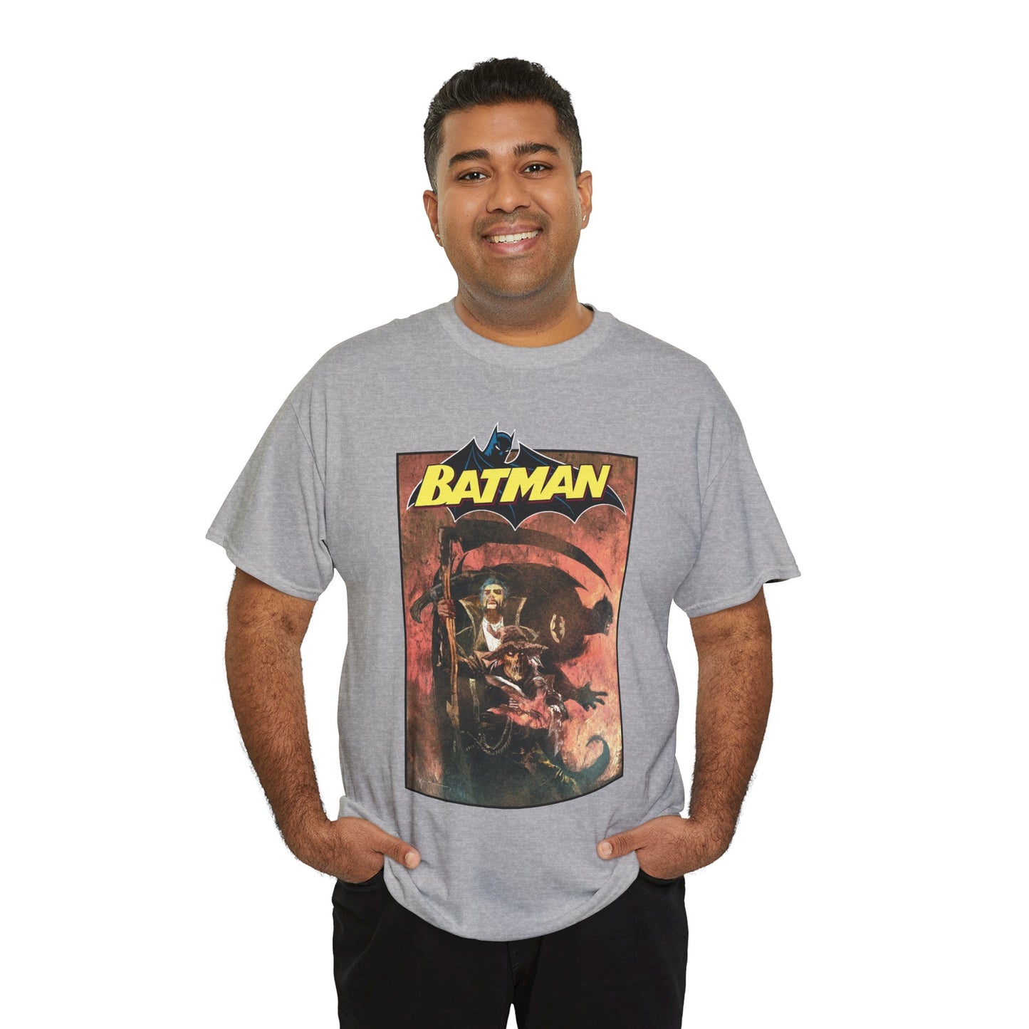 Batman T-Shirt - Bill Sienkiewicz Art - With Scarecrow & Ra's Al Ghul - DC Comics