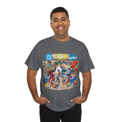 DC Comics Vs Marvel T-Shirt - John Byrne Art - Spider-Man, Raven, Cyborg, Wolverine, Joker, Superman, Batman, Deathstroke, Darkseid