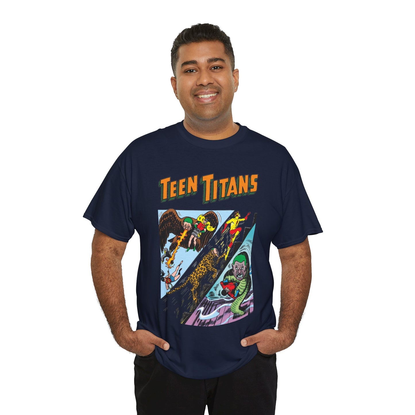 Teen Titans T-Shirt - Nick Cardy Art - #1 Cover Art - Robin, Wonder Girl, Kid Flash, Aqualad - DC Comics