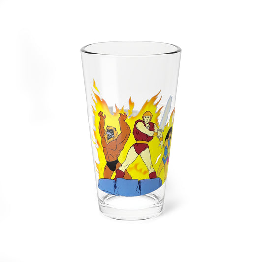 Thundarr the Barbarian Pint Glass, 16oz - Princess Ariel, Ookla the Mok - Classic Ruby-Spears Saturday Morning Cartoon - 1980s Animation