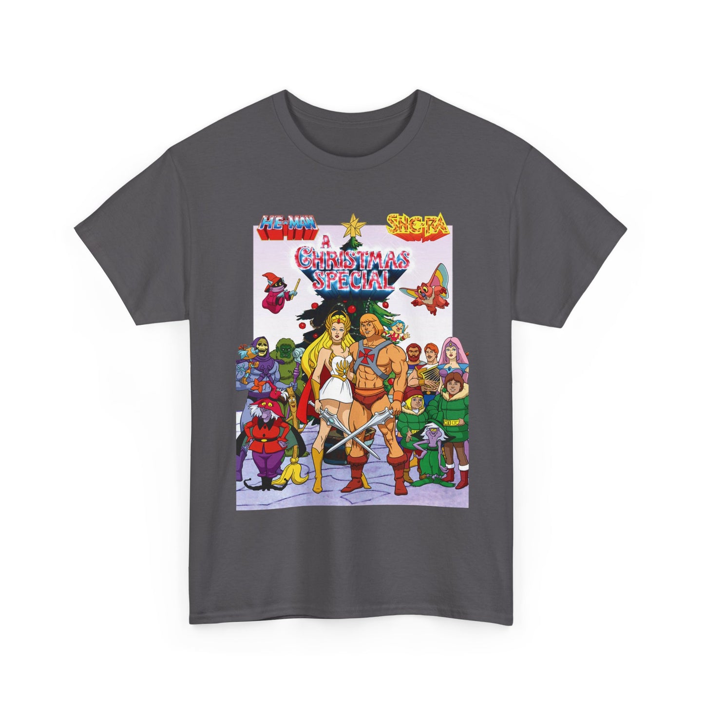 He-Man & She-Ra Christmas Special T-Shirt - MOTU & POP - Upcoming Masters of the Universe 2026 Movie - Filamation Art