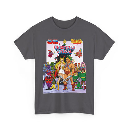 He-Man & She-Ra Christmas Special T-Shirt - MOTU & POP - Upcoming Masters of the Universe 2026 Movie - Filamation Art