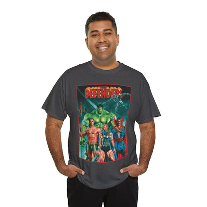 Defenders T-Shirt - Dr Strange, Valkyrie, Hulk, Namor, Silver Surfer - Marvel Comics - Popular 1970s Series