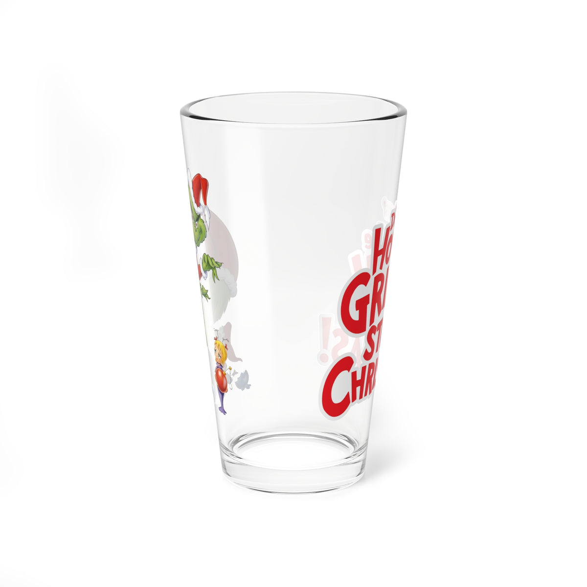 How the Grinch Stole Christmas Pint Glass - Retro 1966 Dr Seuss Beer Glass - 16oz Glassware, Xmas Gift