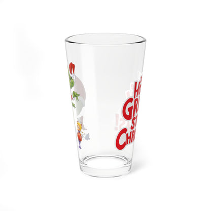 How the Grinch Stole Christmas Pint Glass - Retro 1966 Dr Seuss Beer Glass - 16oz Glassware, Xmas Gift