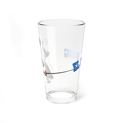 El Kabong Pint Glass, 16oz - Quick Draw McGraw Persona - Hanna-Barbera 1960s Cartoon - Masked Spanish Hero