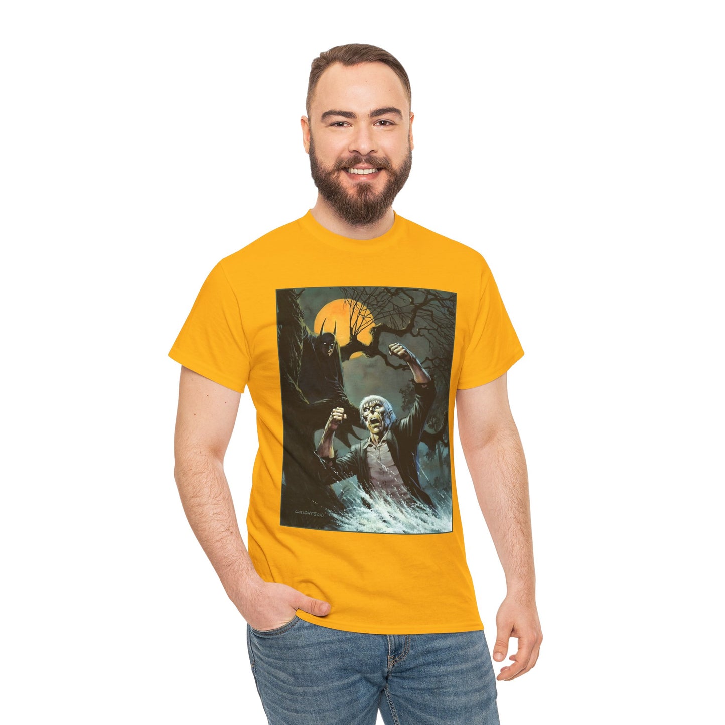 Solomon Grundy T-Shirt - Bernie Wrightson Art - Batman Watching From the Trees - DC Comics