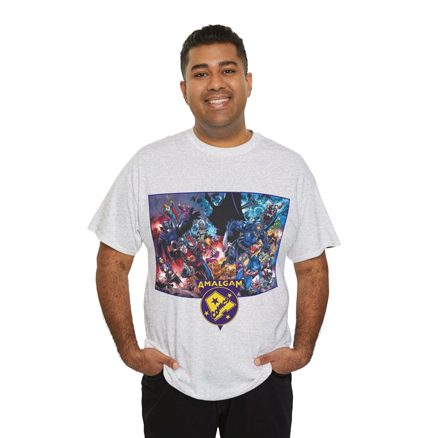 Amalgam T-Shirt - DC Vs Marvel Comics - 1990s - Jim Lee Art - Dark Claw, Amazon, Super Soldier, Spiderboy, Speed Demon