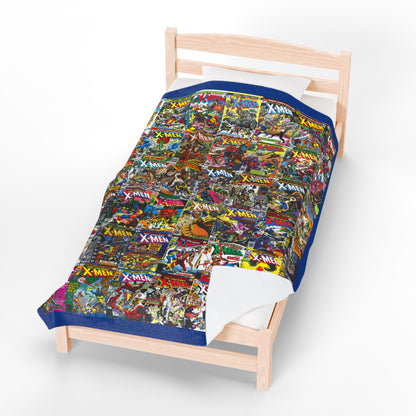 Uncanny X-Men Velveteen Plush Blanket 60x80" - John Byrne & Dave Cockrum Art - Wolverine, Storm, Colossus, Phoenix, Cyclops - Marvel Comics