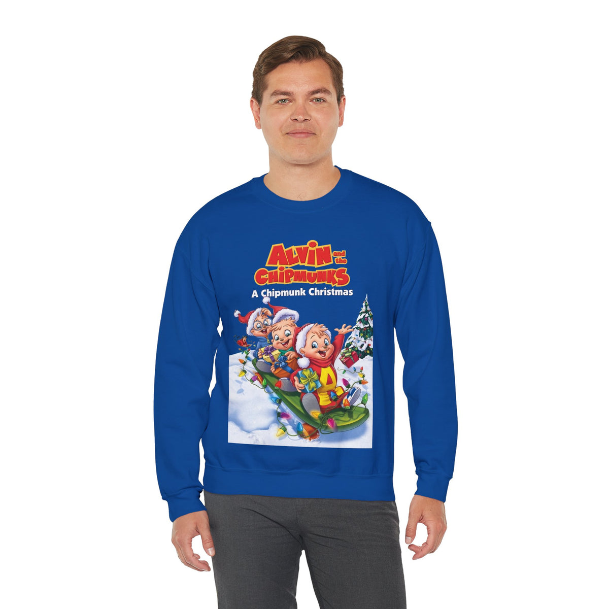 Alvin & the Chipmunks Christmas Special Heavy Blend Crewneck Sweatshirt - Alvin, Simon, Theodore Festive Holiday Cartoon