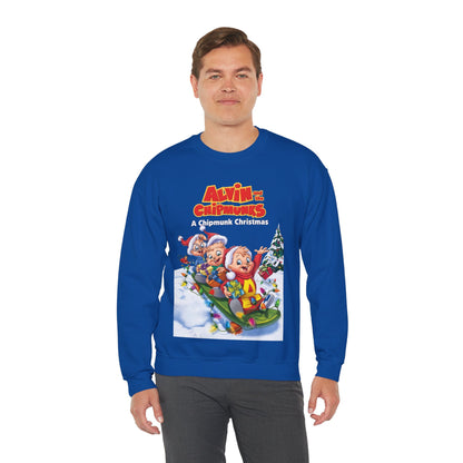 Alvin & the Chipmunks Christmas Special Heavy Blend Crewneck Sweatshirt - Alvin, Simon, Theodore Festive Holiday Cartoon