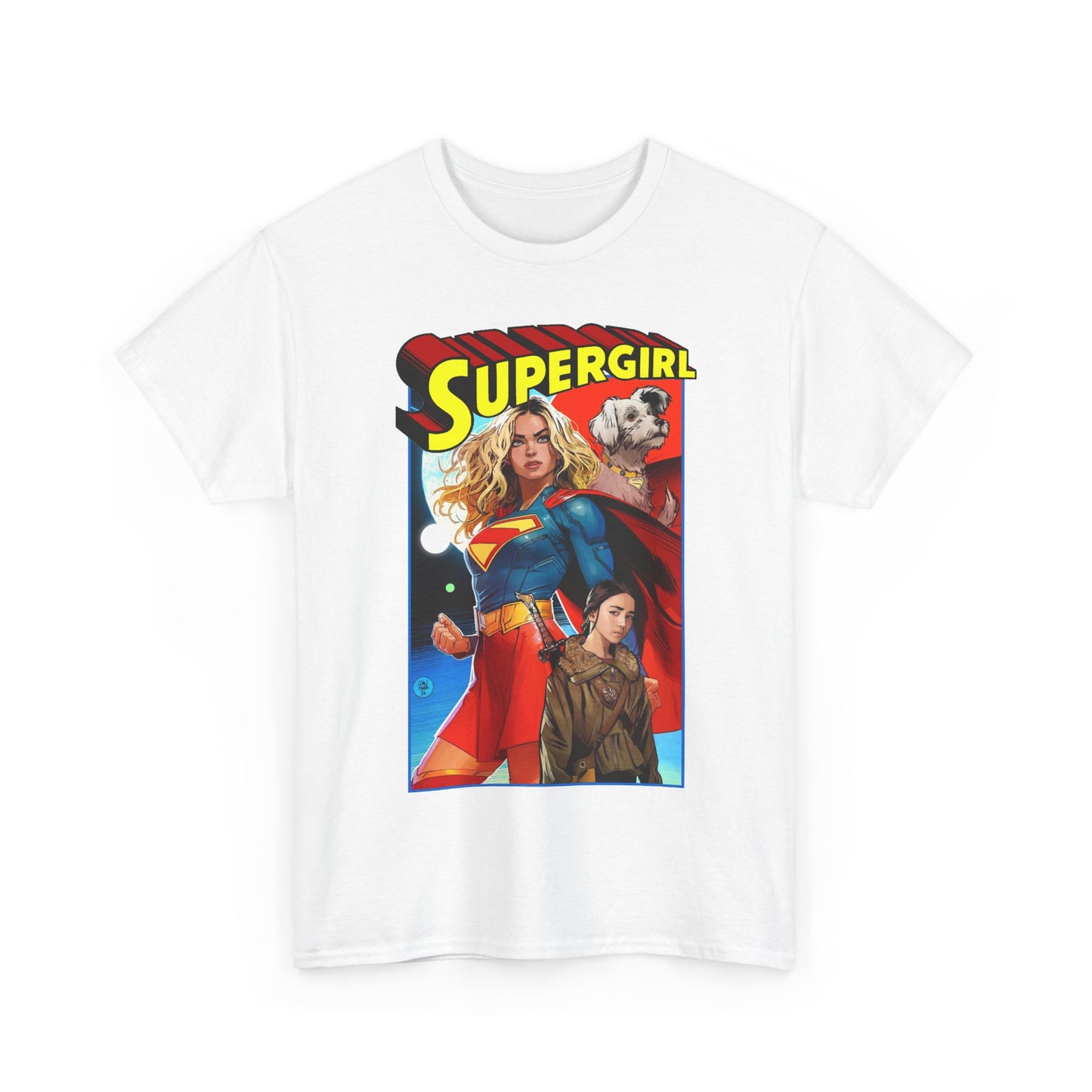 Supergirl & Krypto T-Shirt - Dan Mora Art - Upcoming 2026 Movie with Milly Alcock - DC Comics