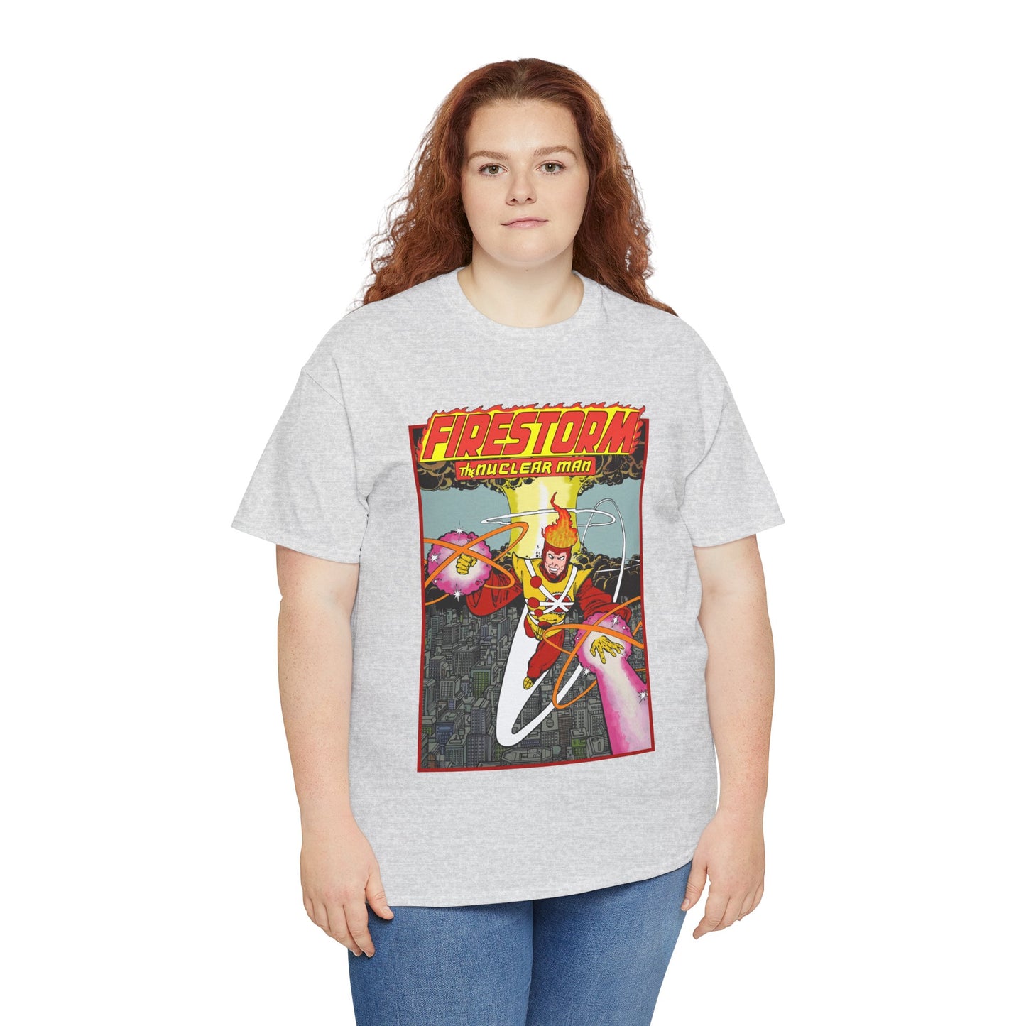 Firestorm the Nuclear Man T-Shirt - George Perez JLA Postcard Art 1980s - DC Comics - Justice League of America Member