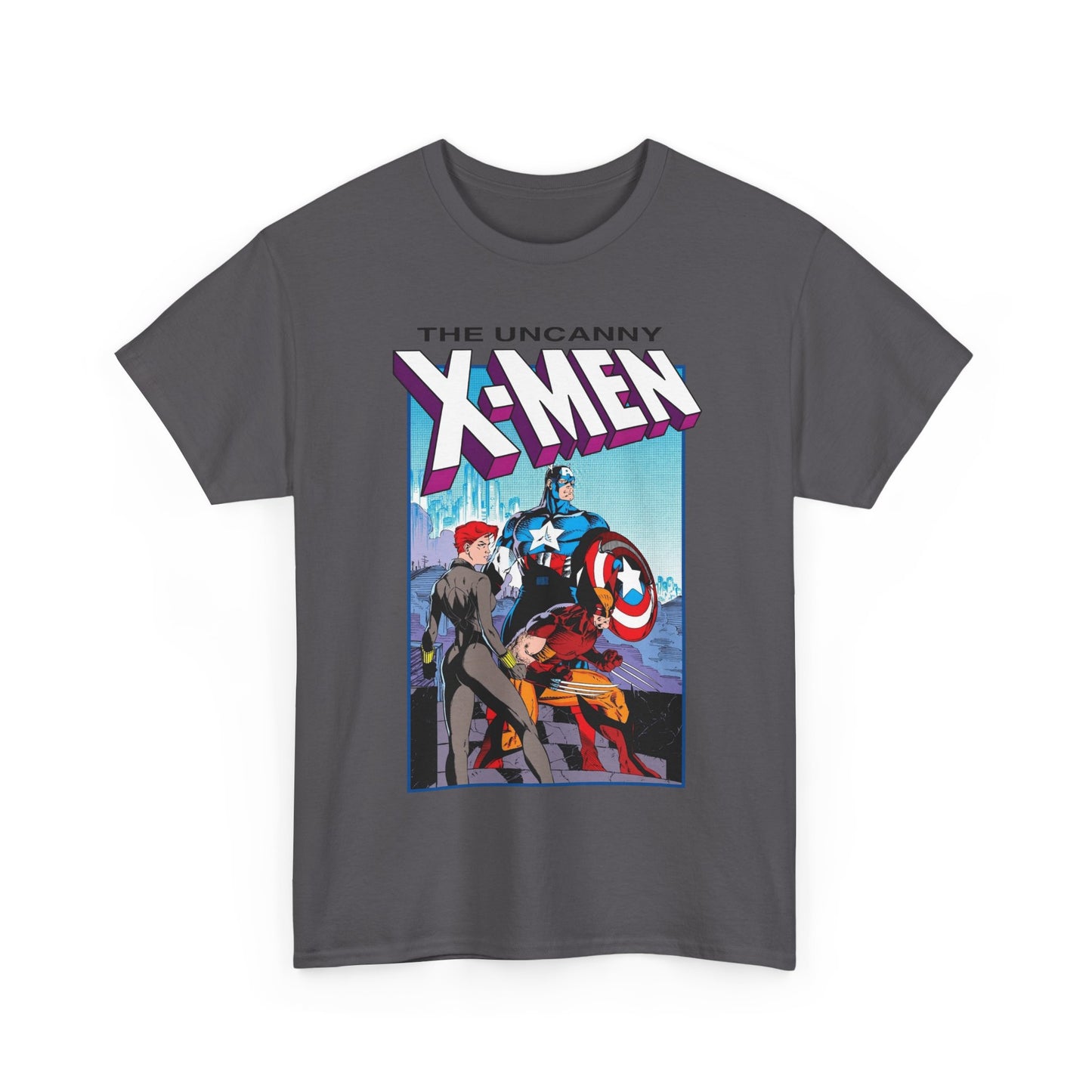 Uncanny X-Men T-Shirt - Jim Lee Art - #268 Cover - Captain America, Black Widow, Wolverine - Marvel Comics