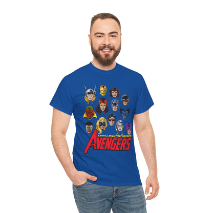 Avengers T-Shirt - John Byrne Art - Captain America, Scarlet Witch, Iron Man, Thor, Vision, Hawkeye, Wonder Man - Marvel Comics