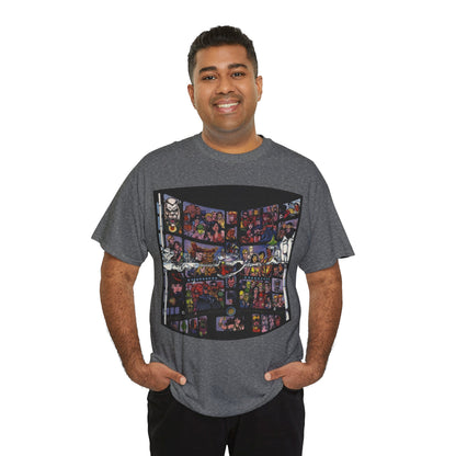 Focus on George Perez T-Shirt - Monitor, New Teen Titans, Avengers, Fantastic Four - DC & Marvel Comics - Note: Black Tee is a Negative Space Piece and is Borderless