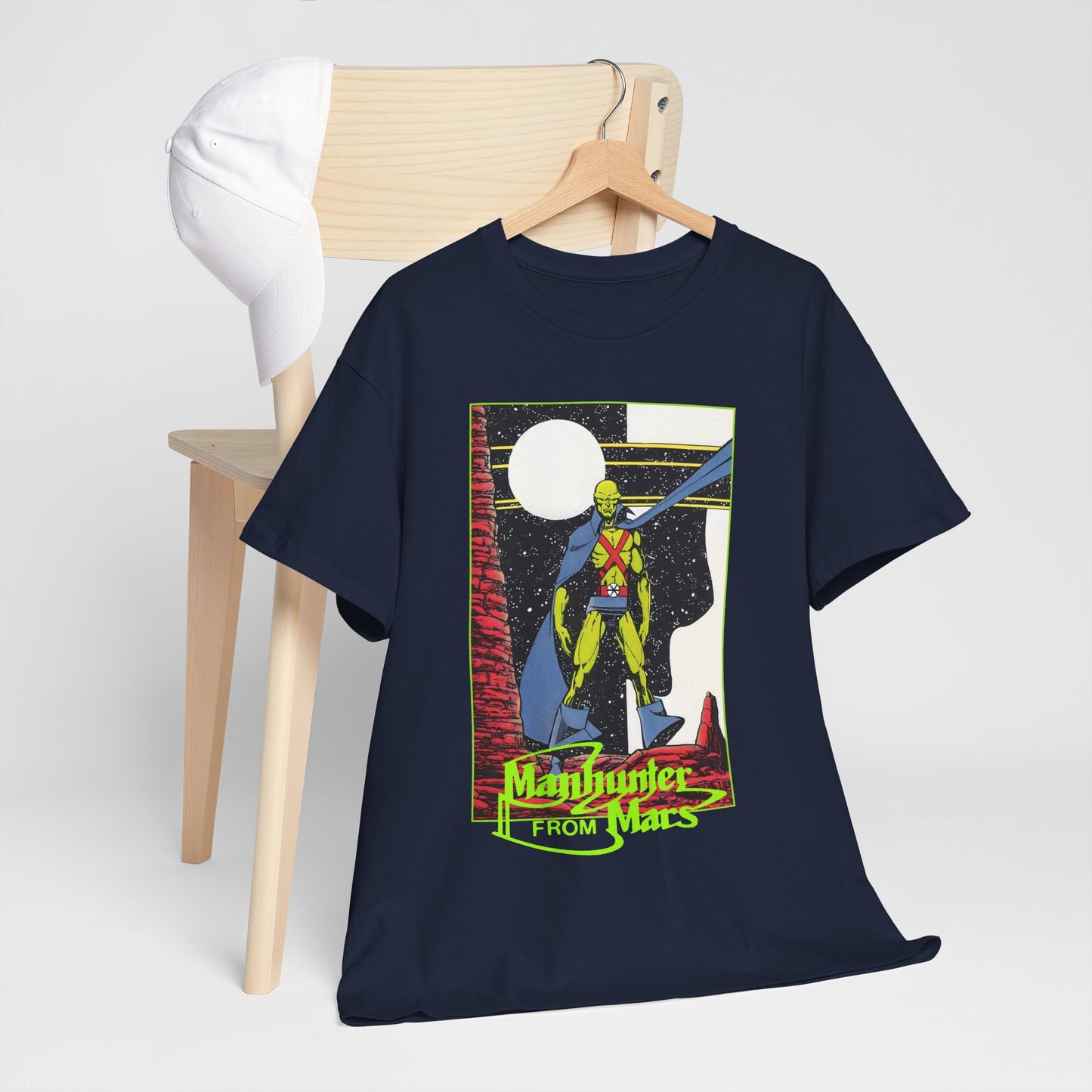 Martian Manhunter T-Shirt - George Perez Art - 1980s Justice League of America (JLA) Postcard Art - DC Comics