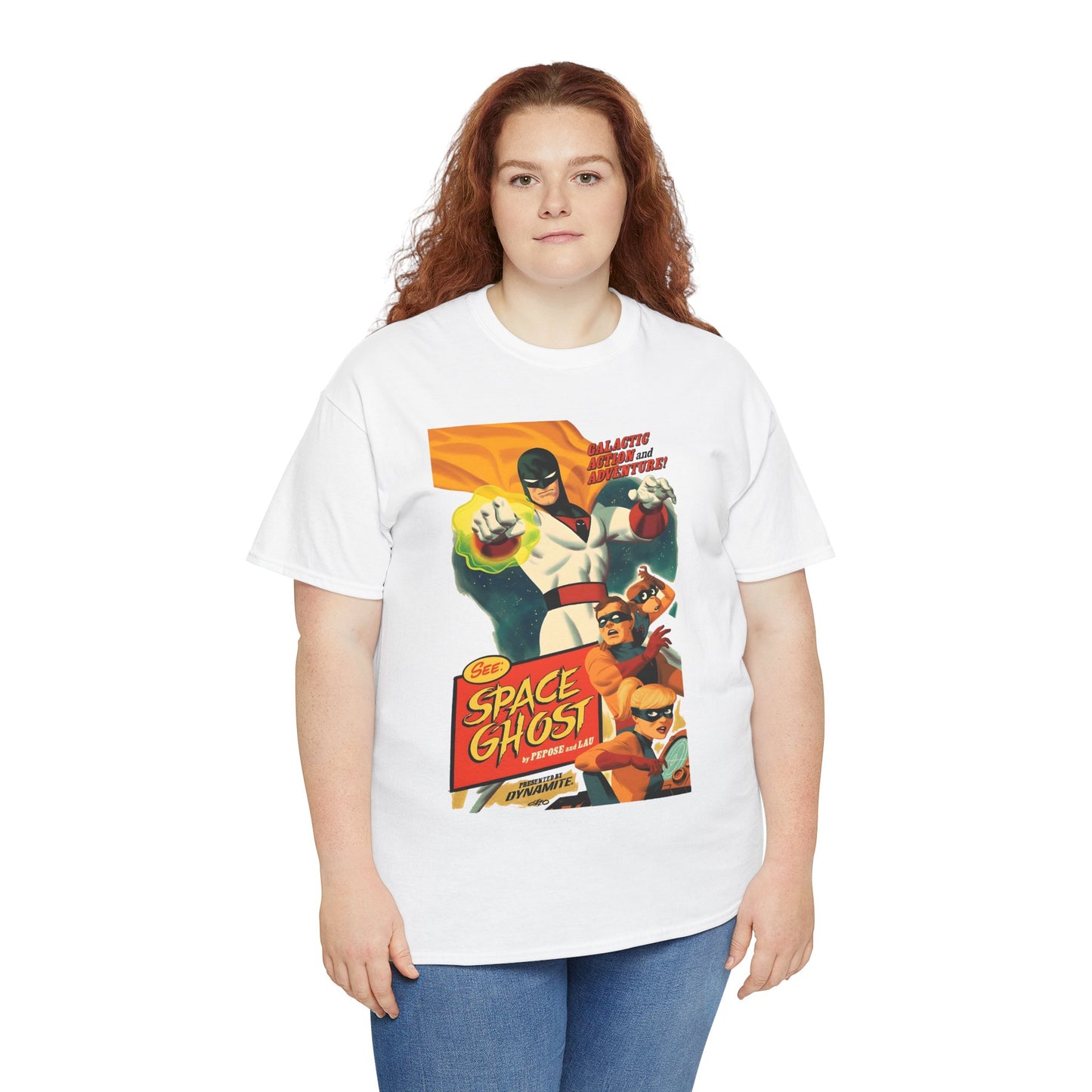 Space Ghost T-Shirt - Frank Cho Art - Jan, Jace & Blip - Movie Poster Style Artwork - Alex Toth Creation - Hanna-Barbera Cartoon