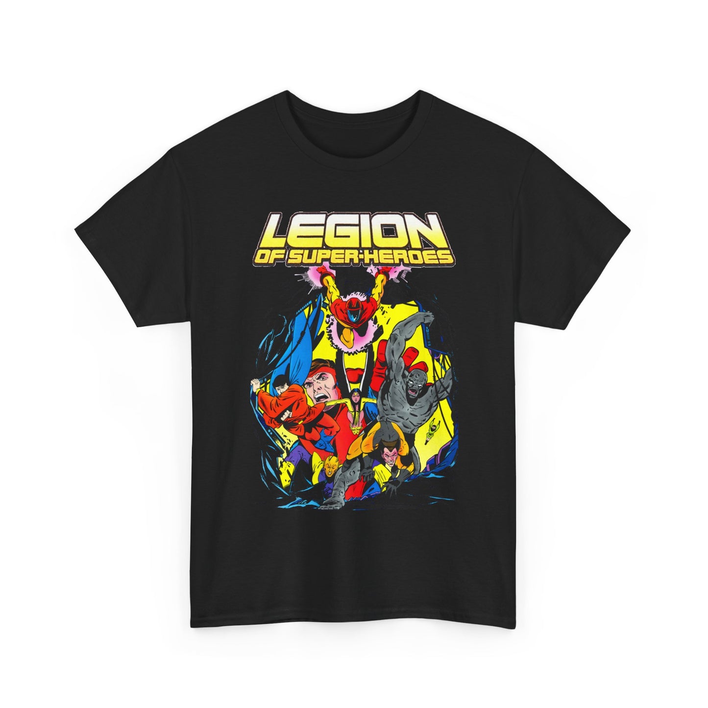 Legion of Super-Heroes T-Shirt - Mon-El, Colossal Kid, Wildfire, Dawnstar, Blok, Timber Wolf - LOSH - DC Comics