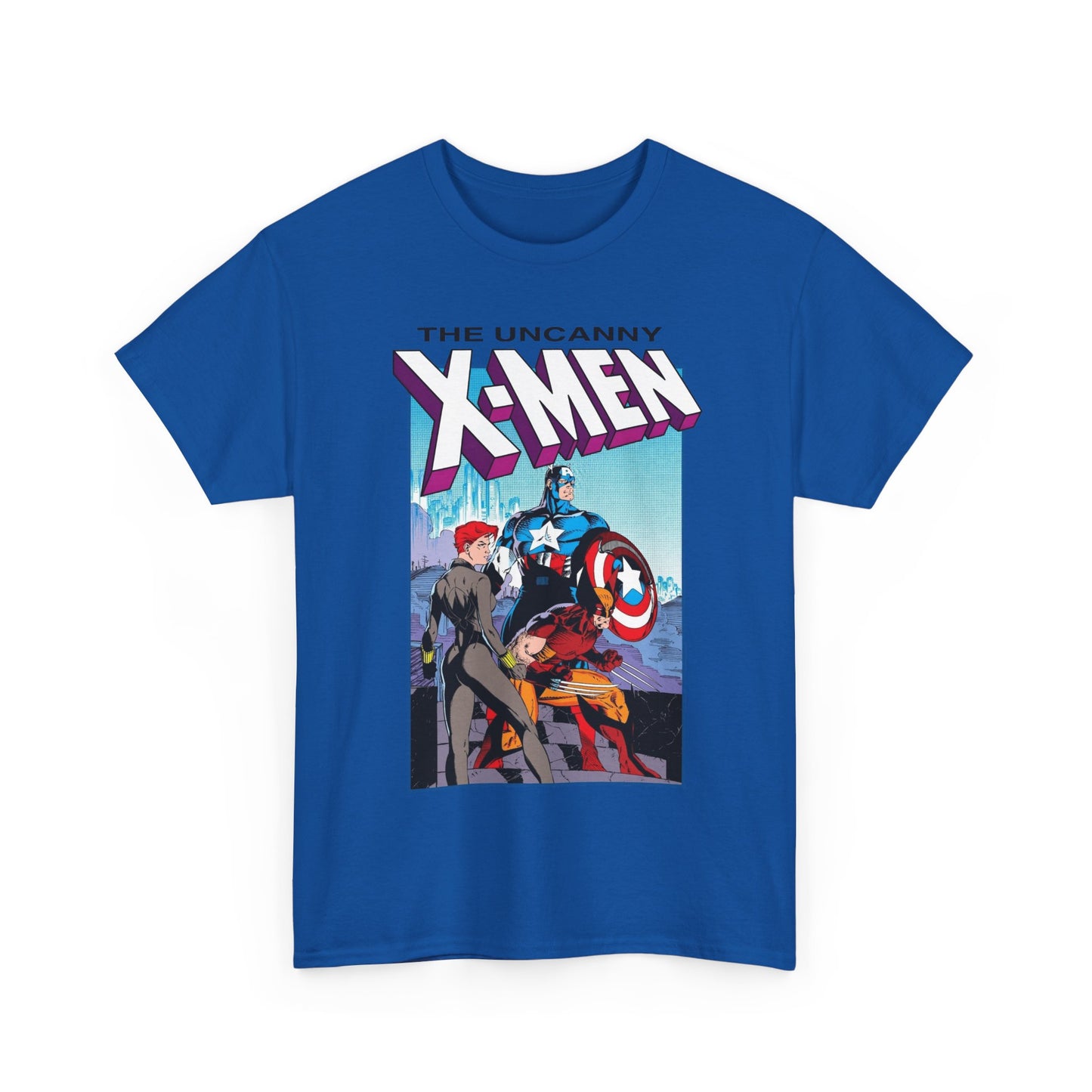 Uncanny X-Men T-Shirt - Jim Lee Art - #268 Cover - Captain America, Black Widow, Wolverine - Marvel Comics