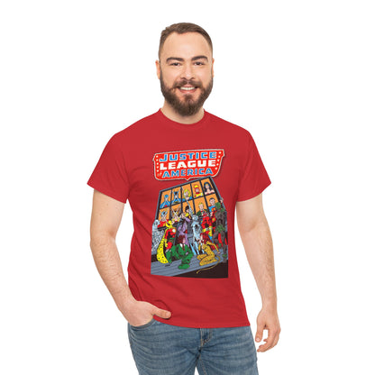 Justice League of America T-Shirt - George Perez Art - Wonder Woman, Hourman, Batman, Firestorm - SSOSV - DC Comics
