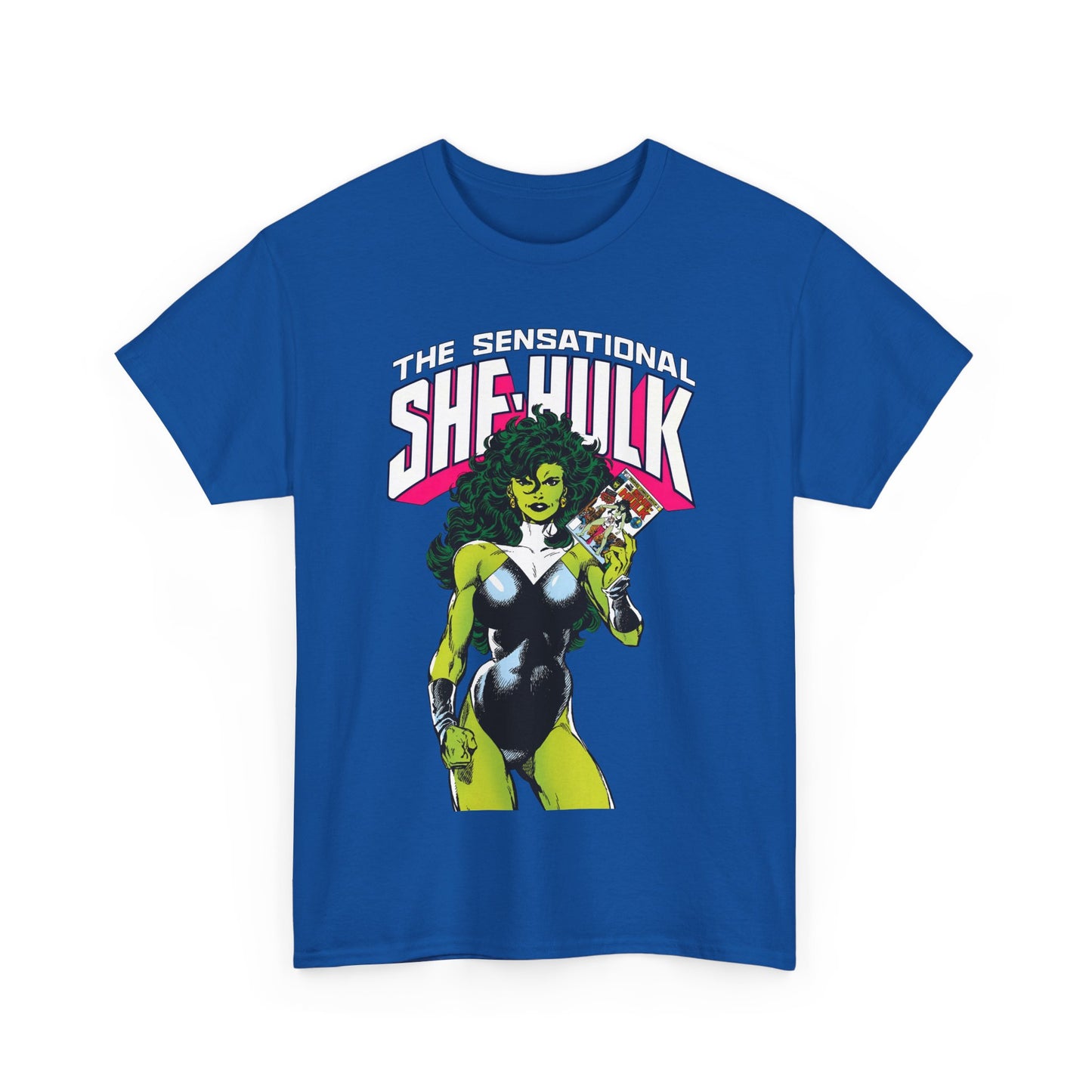 Sensational She-Hulk T-Shirt - Classic John Byrne Art - Jennifer Walters, Hulk's Cousin - Marvel Comics - Popular 1980s Series - "Rip Up Your X-Men!"
