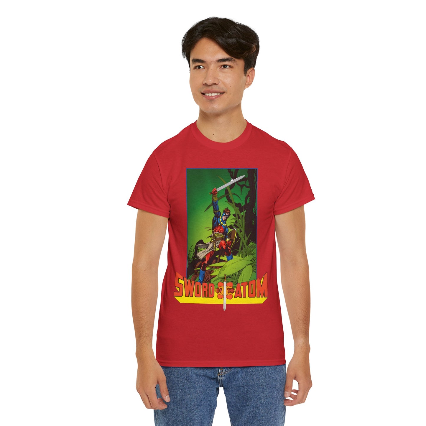 Sword of the Atom T-Shirt - Gil Kane Art - Ray Palmer in Morlaidh - Popular DC Comic Story from the 1980s