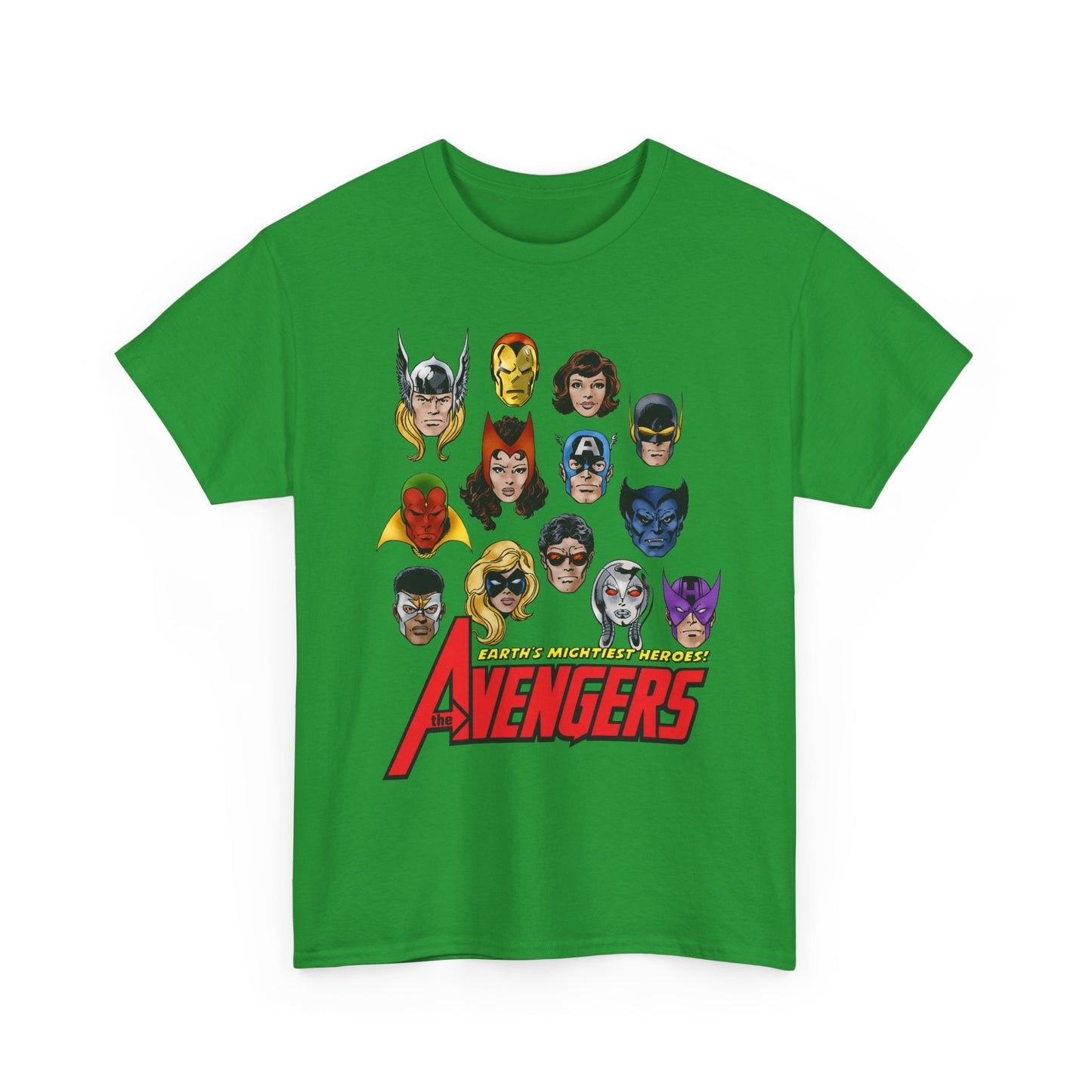Avengers T-Shirt - John Byrne Art - Captain America, Scarlet Witch, Iron Man, Thor, Vision, Hawkeye, Wonder Man - Marvel Comics