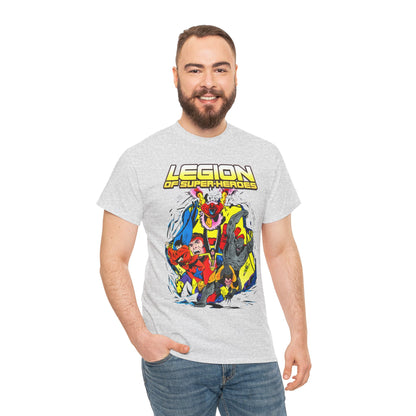 Legion of Super-Heroes T-Shirt - Mon-El, Colossal Kid, Wildfire, Dawnstar, Blok, Timber Wolf - LOSH - DC Comics