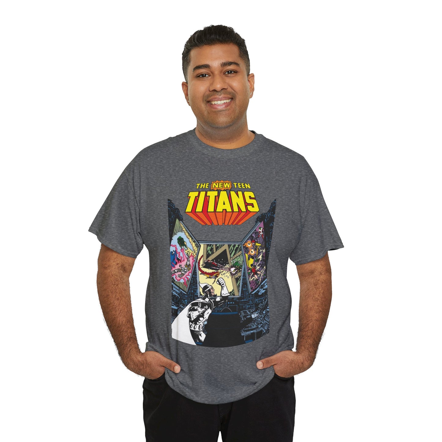 New Teen Titans T-Shirt - George Perez Art - Dr. Light, Titans Tower - DC Comics