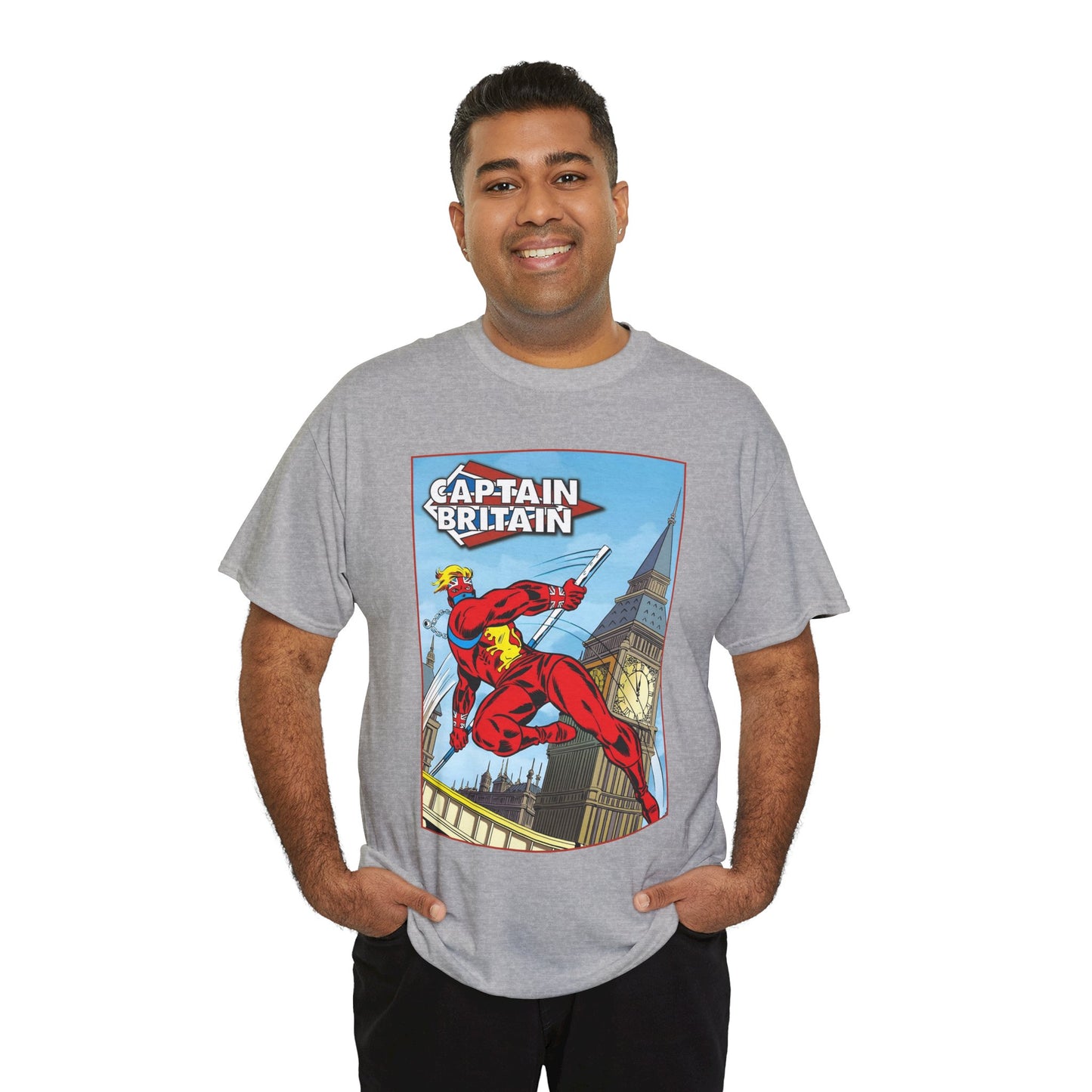 Captain Britain T-Shirt - Ron Wilson Art - Brian Braddock - Marvel UK Series - Chris Claremont Stories - Marvel Comics
