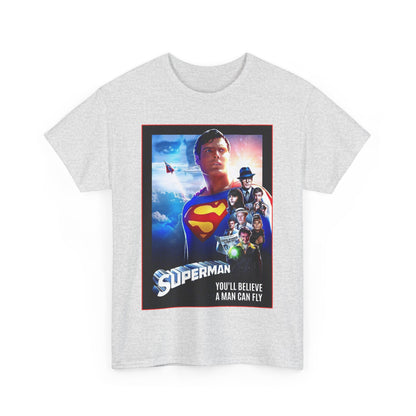 Superman The Movie T-Shirt - Christopher Reeve, Gene Hackman, Margot Kidder - Beloved 1970s Warner Brothers Movie - Krypton, Smallville, Metropolis - DC Comics