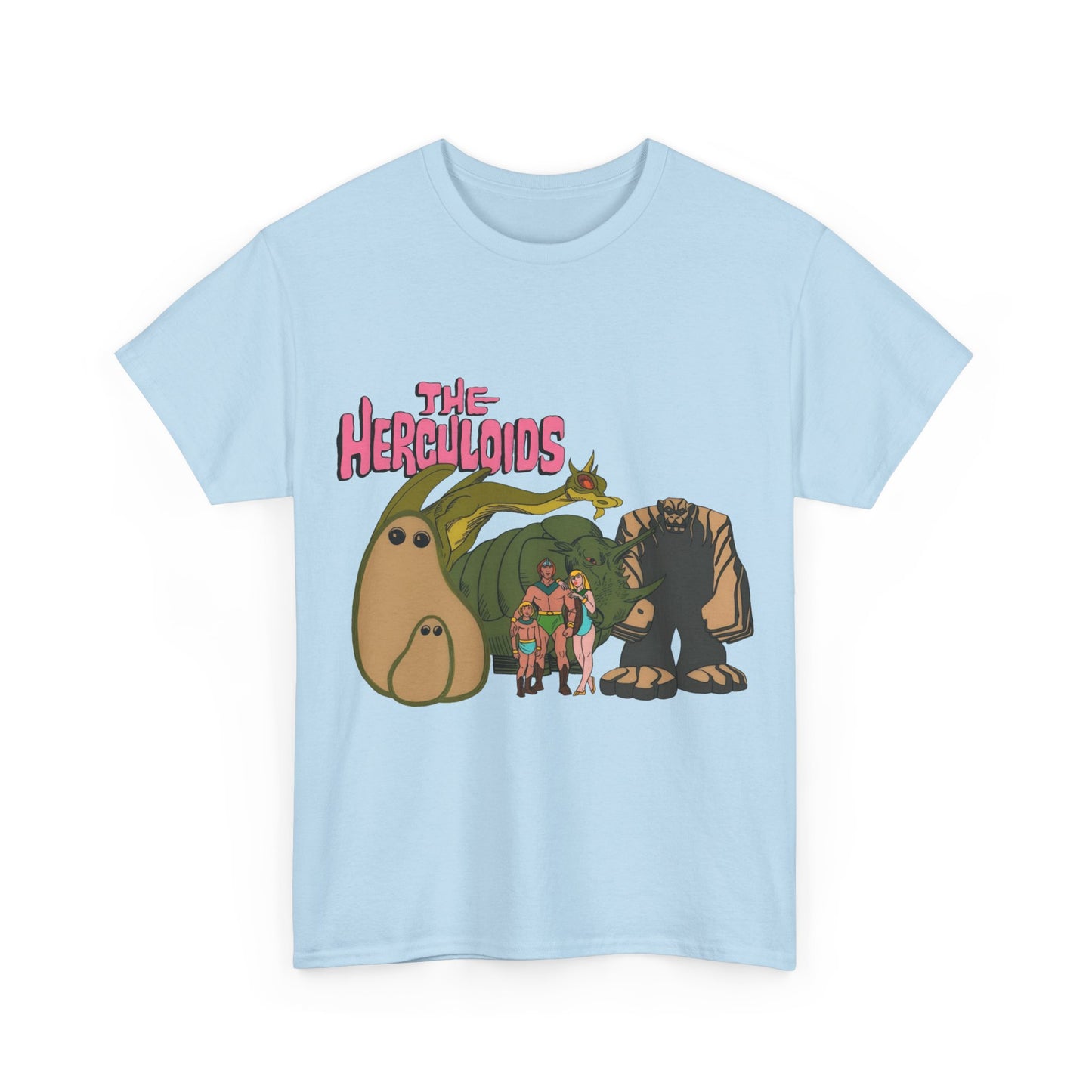 Herculoids T-Shirt - Popular 1960s Hanna-Barbera Cartoon - Zandor, Tara, Dorno, Gloop & Gleep - Amzot - Alex Toth Designs