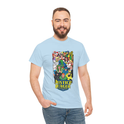 Justice League International T-Shirt - DC Comics - JLI - Kevin Maguire Art - Blue Beetle, Booster Gold, Martian Manhunter, Captain Atom