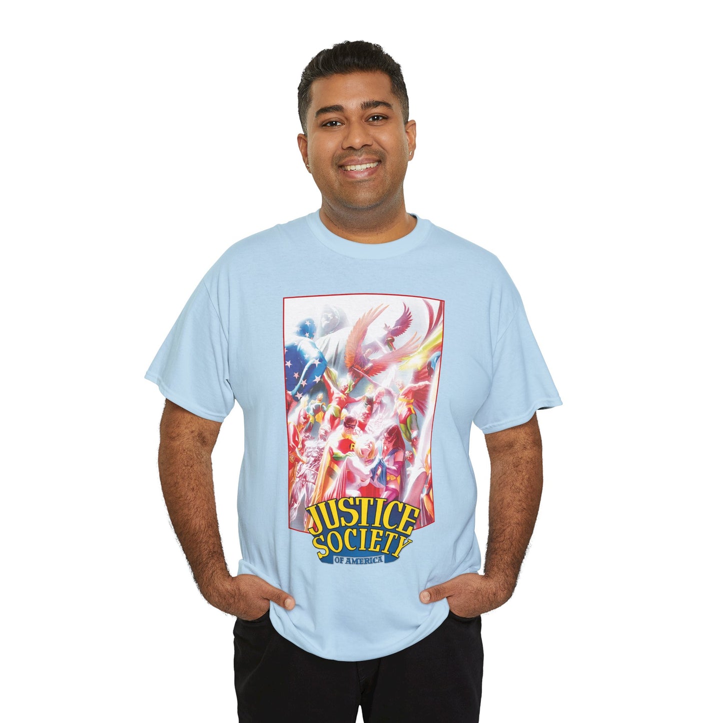 Justice Society of America T-Shirt - Alex Ross Art - JSA - Power Girl, Huntress, Robin, Starman, Hawkman - DC Comics
