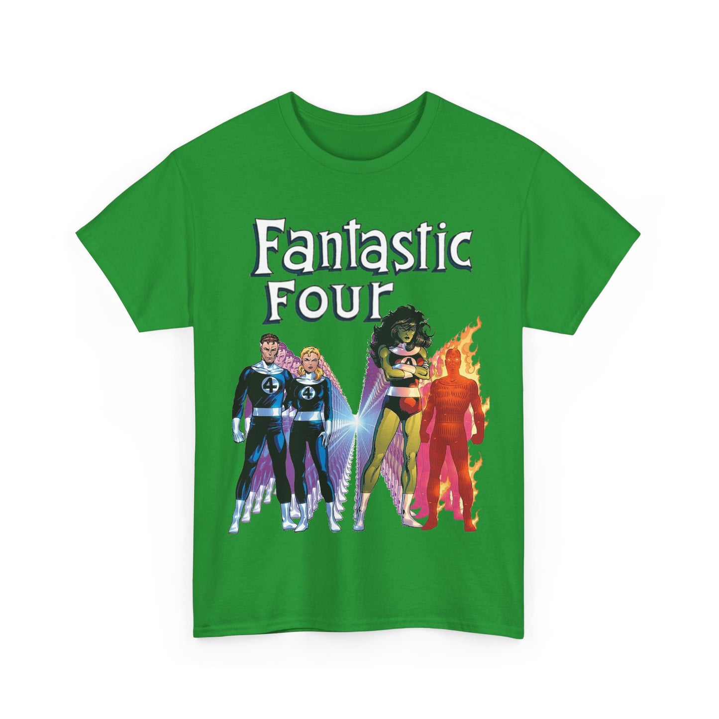 Fantastic Four T-Shirt - John Byrne Art - She-Hulk, Reed Richards, Human Torch, Invisible Woman - Marvel Comics