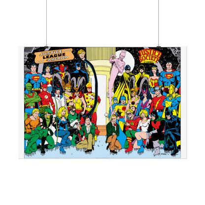 Justice League of America/Justice Society of America Rolled Poster - George Perez - DC Comics - Multiple Sizes Up to 24"x36"