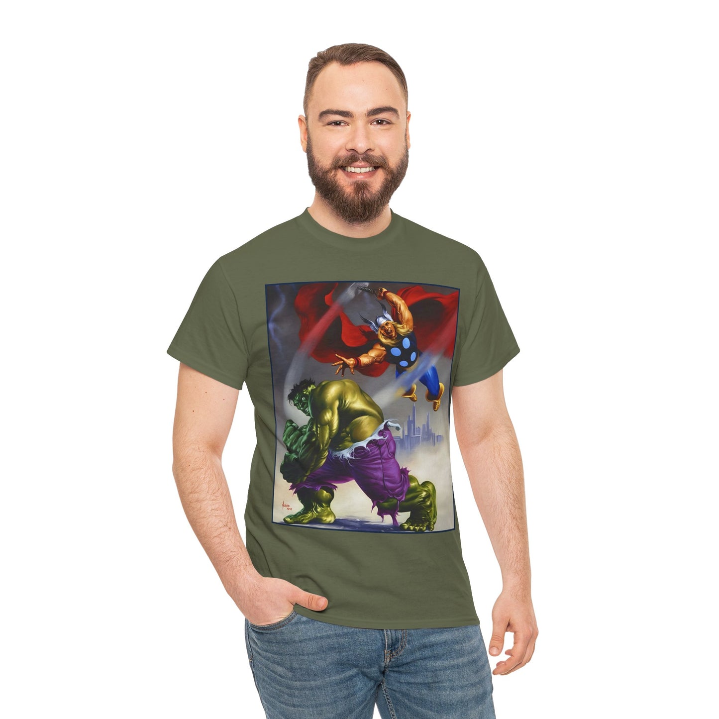 Incredible Hulk & Thor T-Shirt - Joe Jusko Art - Marvel Comics